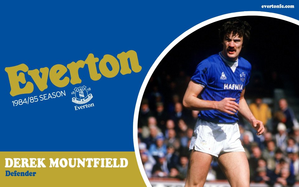 Everton 1984 85 Season Star Derek Mountfield Football Poster