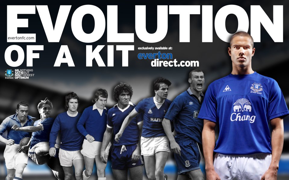 Everton FC Football Jersey Evolution Promotional Poster