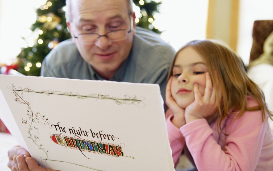 Grandfather Granddaughter Christmas Reading