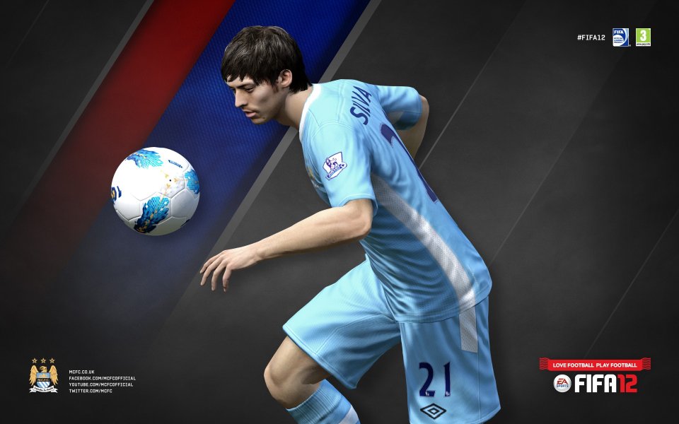 Fifa12 David Silva Manchester City Football Promotional Art