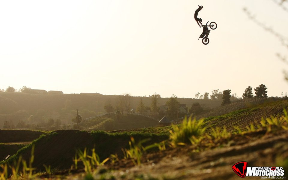 Motocross Aerial Trick Sunset Scene