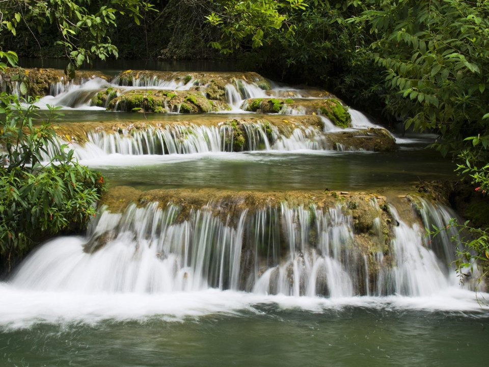 Formoso River Bonito Brazil Tiered Waterfall Landscape