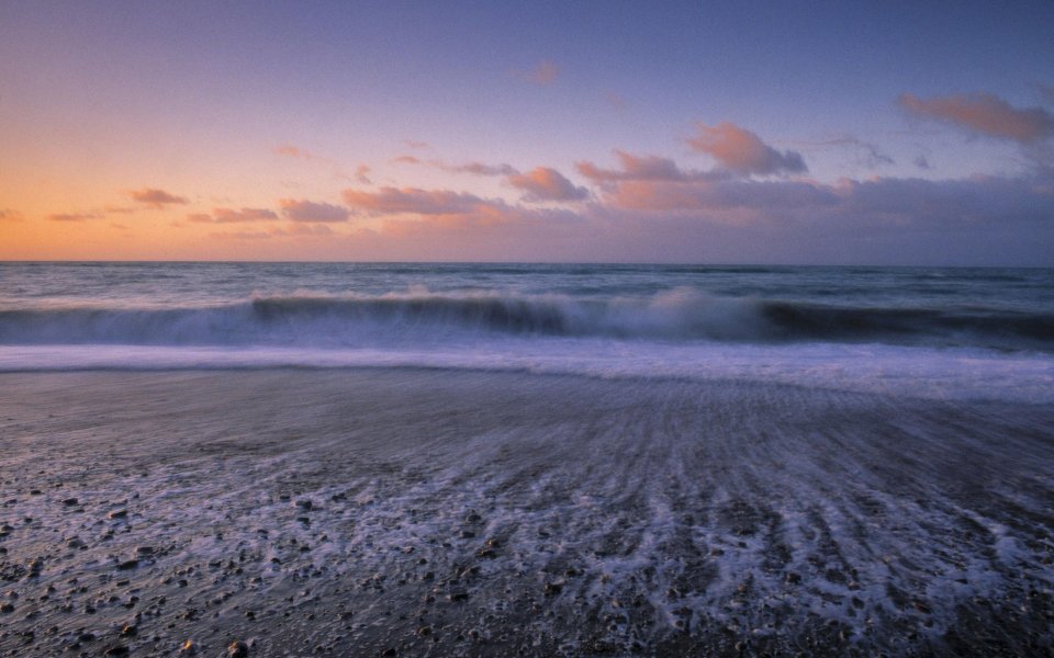 新西兰吉莱斯皮海滩夕阳海景