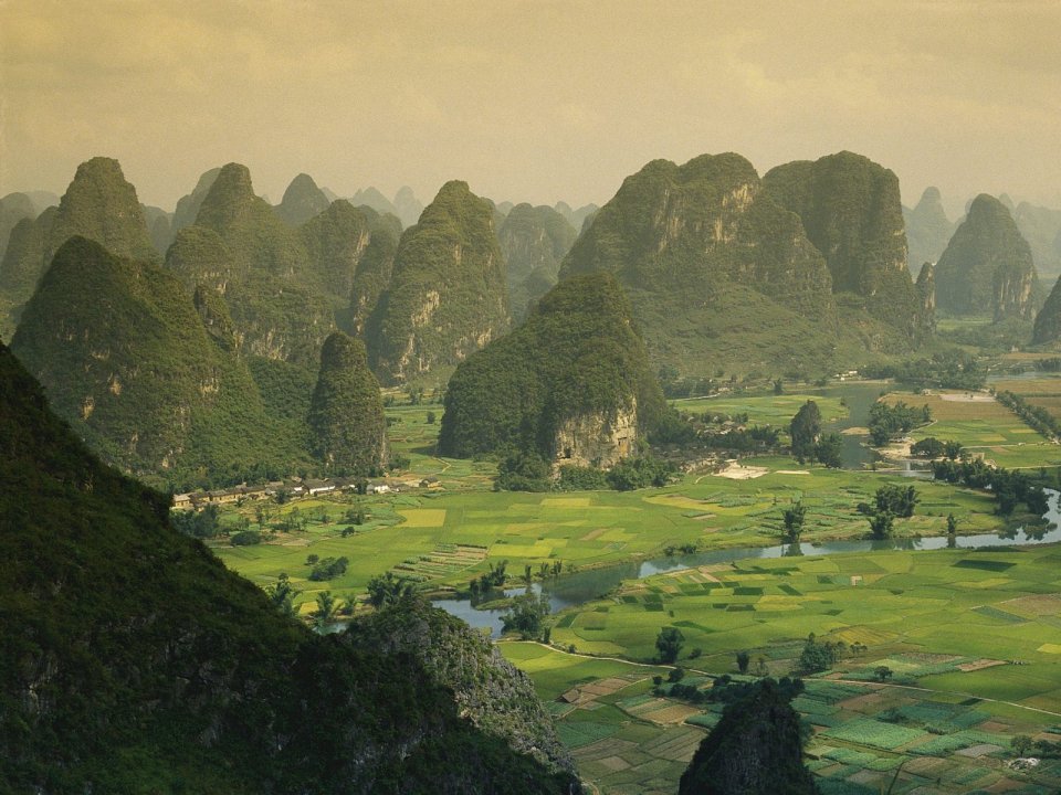 Guangxi China Karst Peak Forest Rural Landscape
