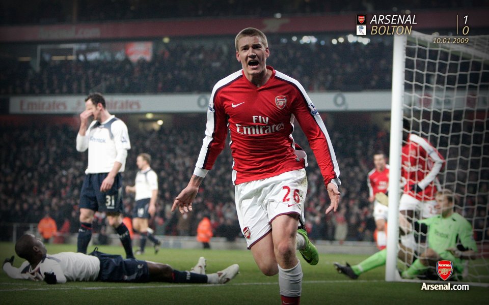 Arsenal Player Celebrates Goal Against Bolton At Home