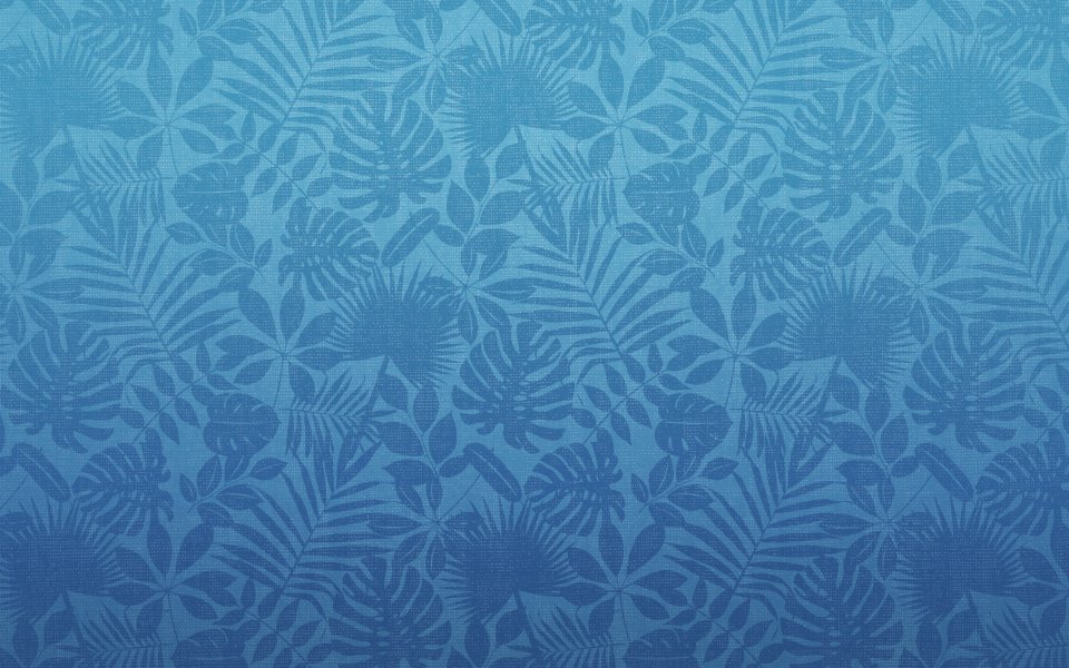 Hawaiian Tropical Leaf Blue Seamless Print Wallpaper