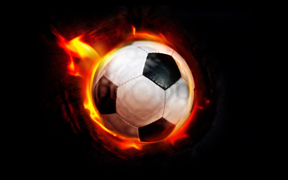Burning Dynamic Soccer Sports Theme Hd Wallpaper
