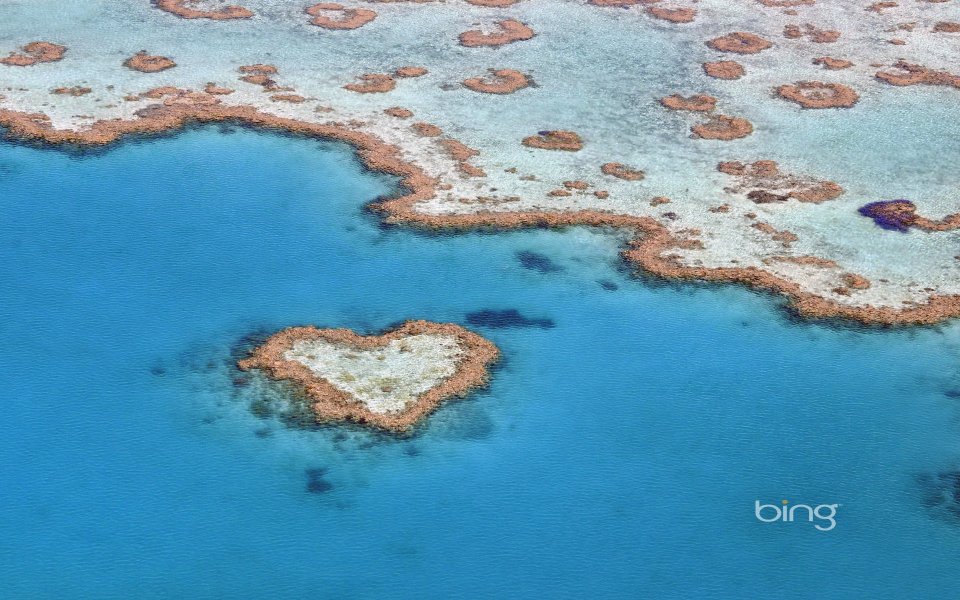 Aerial View Of Heart Reef Great Barrier Reef Australia