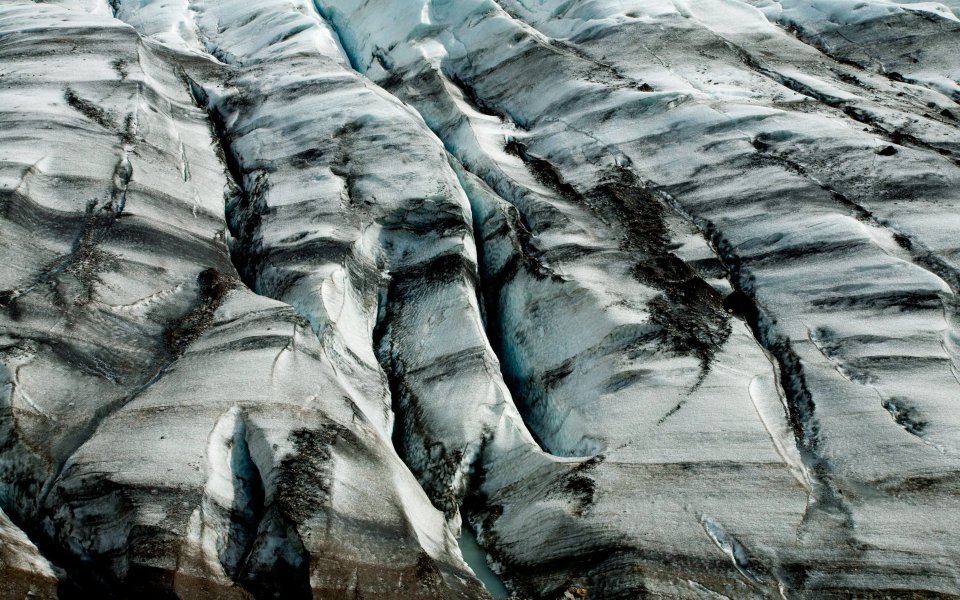冰岛斯卡夫塔山国家公园 Svinafellsjokull 冰川纹理