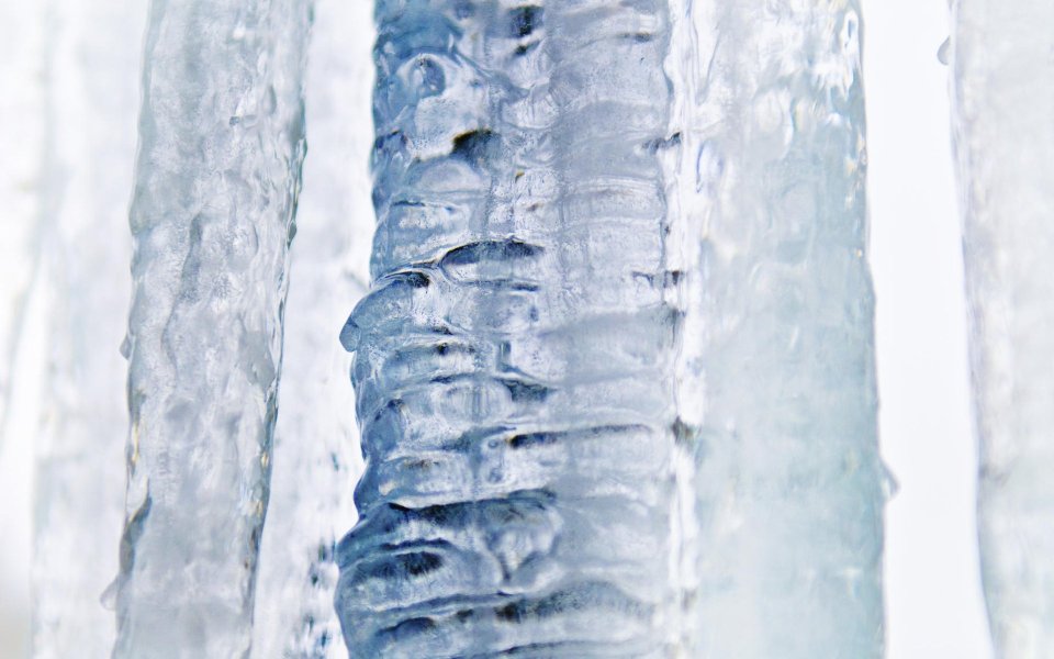 Crystal Clear Winter Icicles Macro