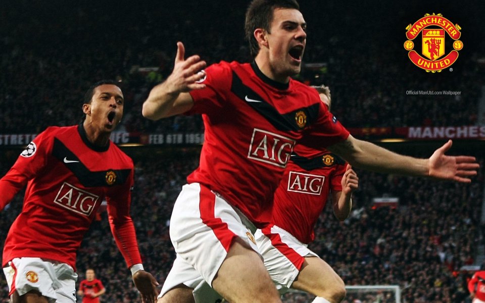 Manchester United Players Goal Celebration At Old Trafford