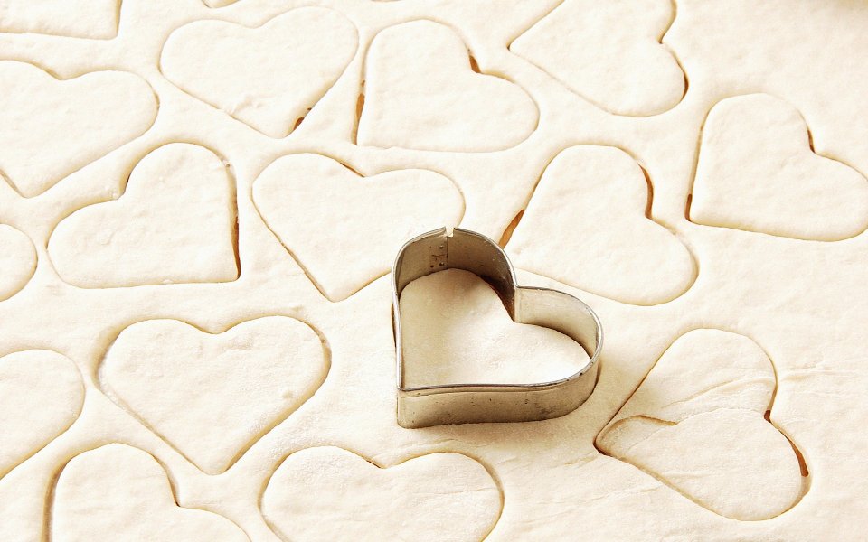 Heart Cookie Cutter On Dough