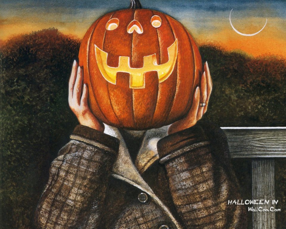 Halloween Pumpkin Head Character Illustration