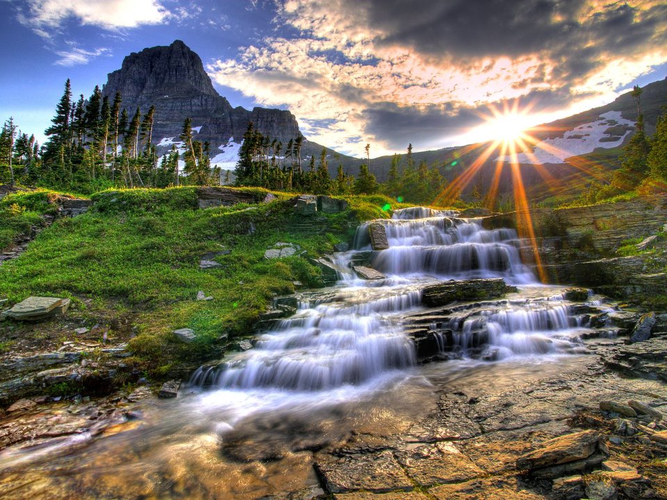 Logan Pass Sunset Glacier National Park Montana