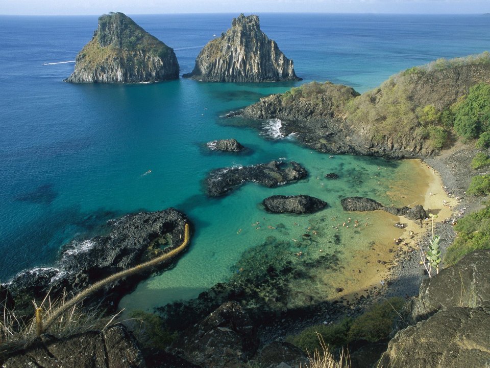 Brazil Fernando De Noronha National Park Dois Irmaos Island Coastal View