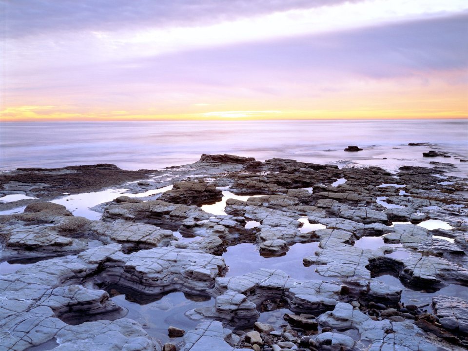 Tide Pools At Sunset San Diego California