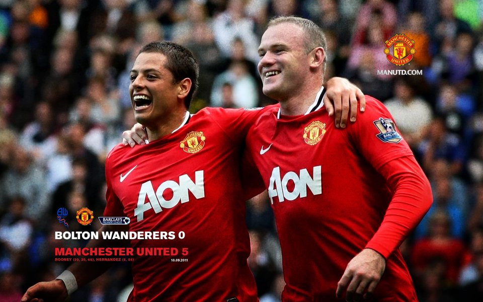 2011 Premier League Manchester United Rooney Hernandez Celebration