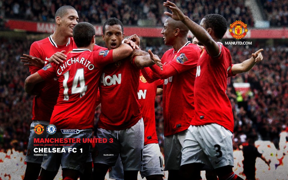 2011 Premier League Manchester United 3 1 Chelsea Celebration Wallpaper