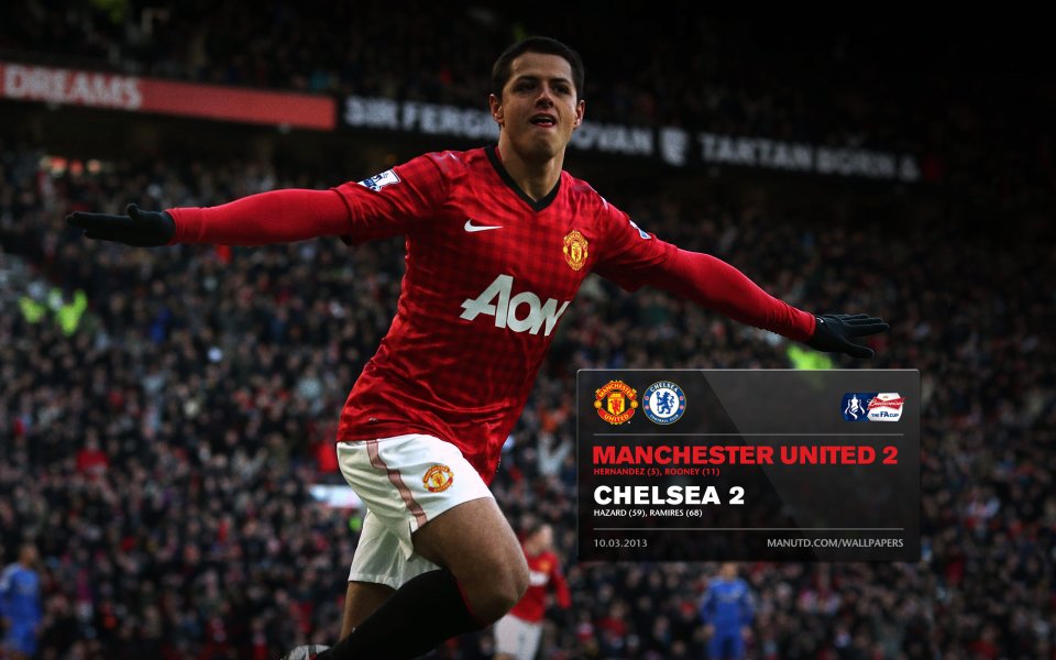 Manchester United Player Celebrates Goal 2013 Facup Chelsea