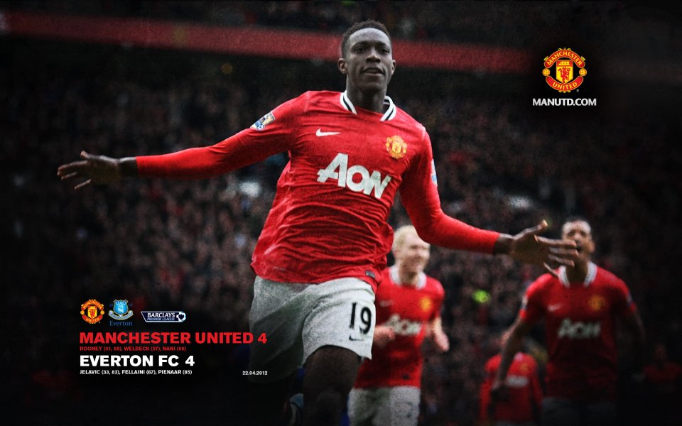 2012 Premier League Manchester United 4 Everton 4 Welbeck Celebration