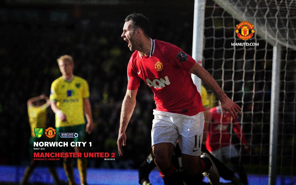 Ryan Giggs Goal Celebration Manchester United Vs Norwich 2012
