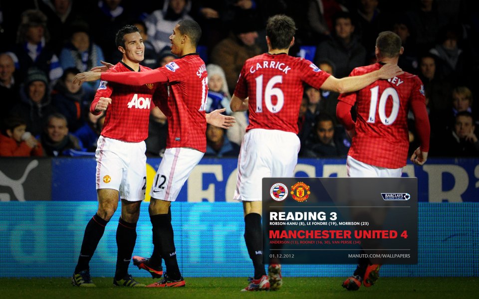 Manchester United 4 3 Reading Post Match Celebration