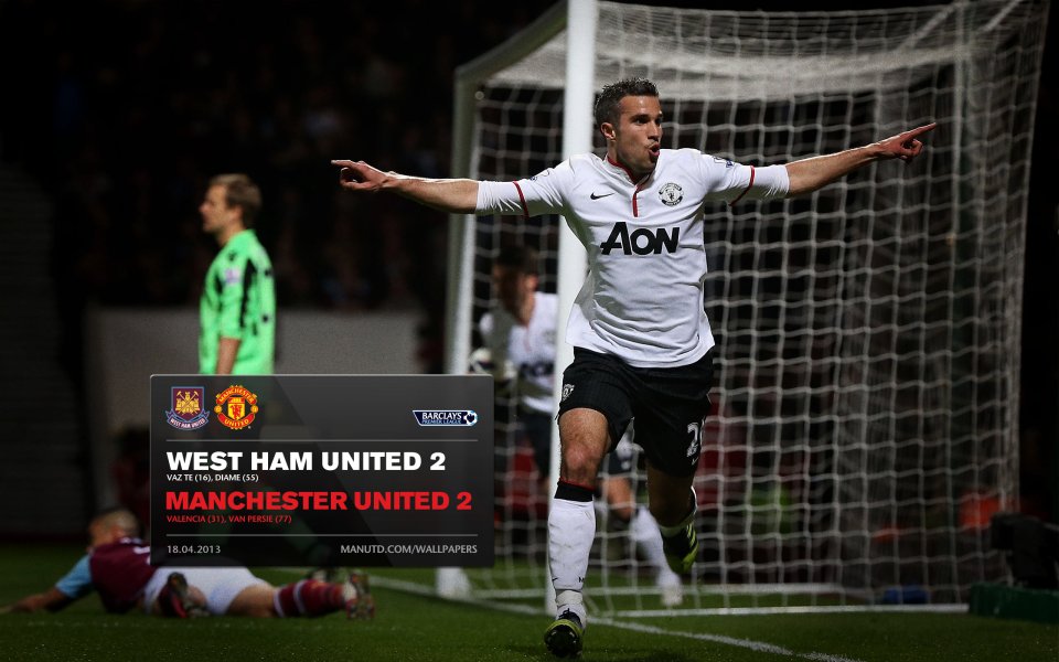 Manchester United Player Celebrating Goal West Ham United 2 2 Match Moment