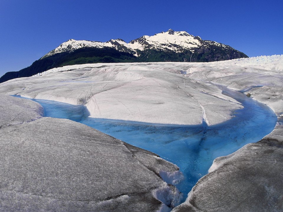 Mendenhall Ice Glacier Juneau Alaska Summer Landscape