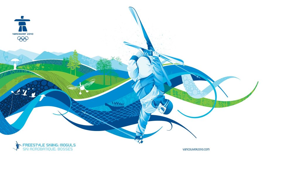 2010 Vancouver Olympics Freestyle Skiing Moguls Illustration