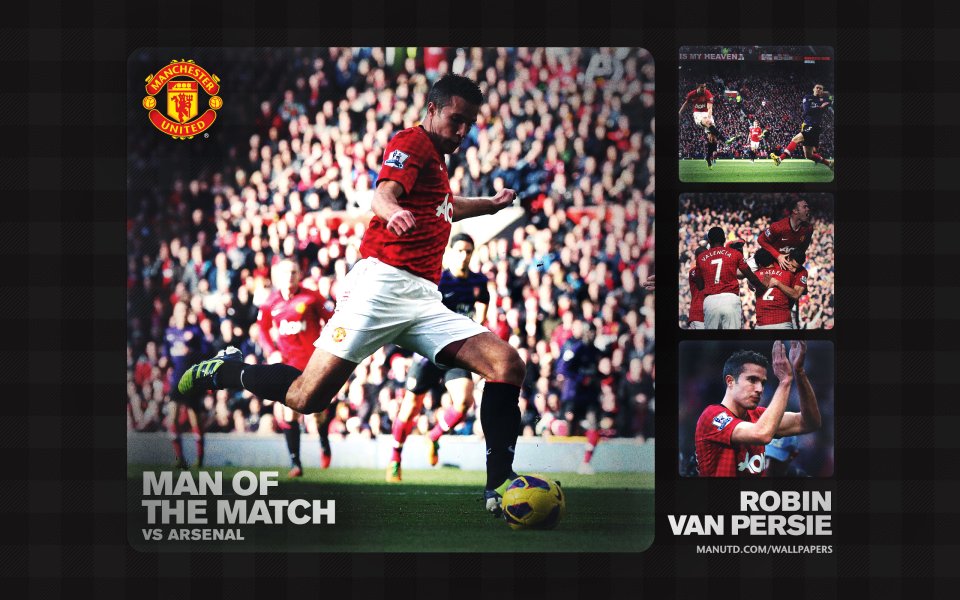 Manchester United Robin Van Persie Vs Arsenal Match Wallpaper