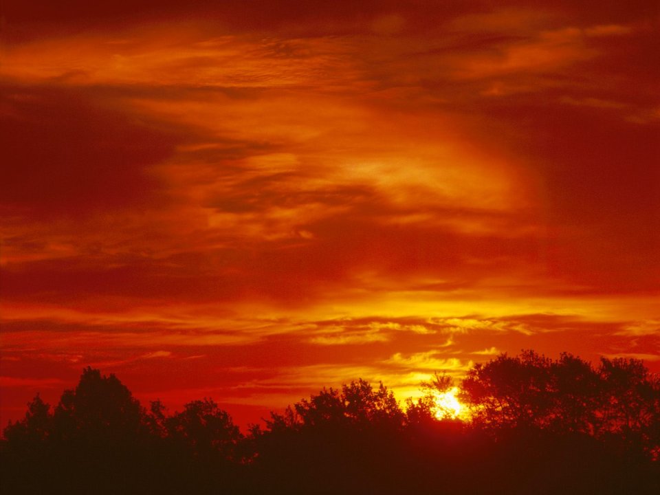 Wisconsin New Beginnings Sunrise Fiery Clouds Landscape