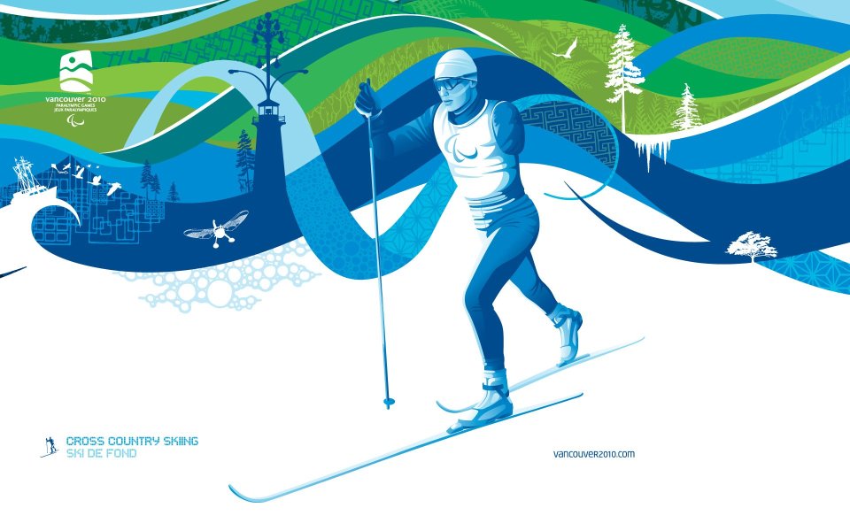 2010 Vancouver Winter Paralympics Cross Country Skiing Illustration