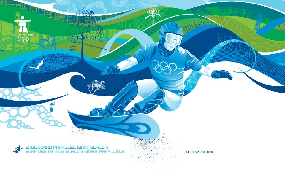 2010 Vancouver Winter Olympics Snowboard Parallel Giant Slalom Illustration