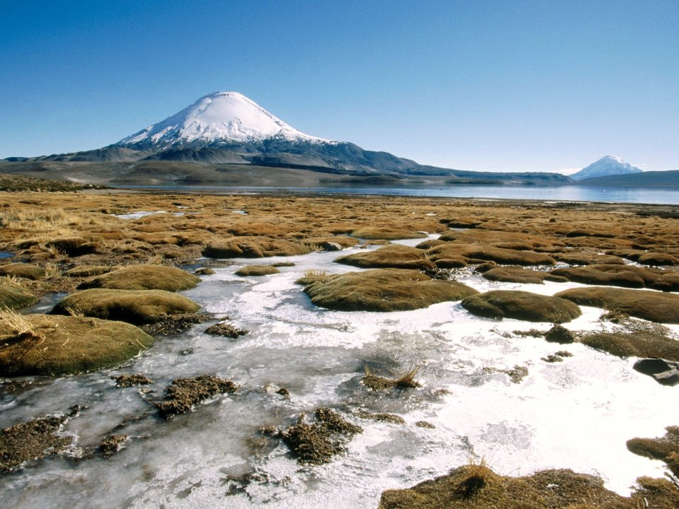 Parinacota Volcano Lauca National Park Chile Natural Landscape