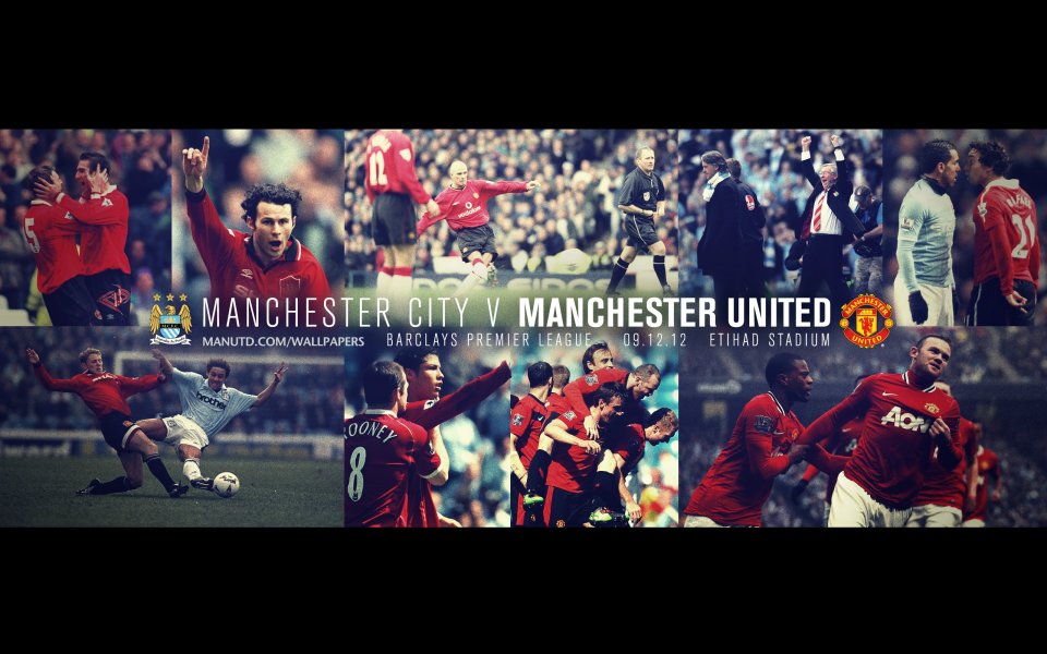 Barclays Premier League Manchester City Vs Manchester United Match Moments Collage