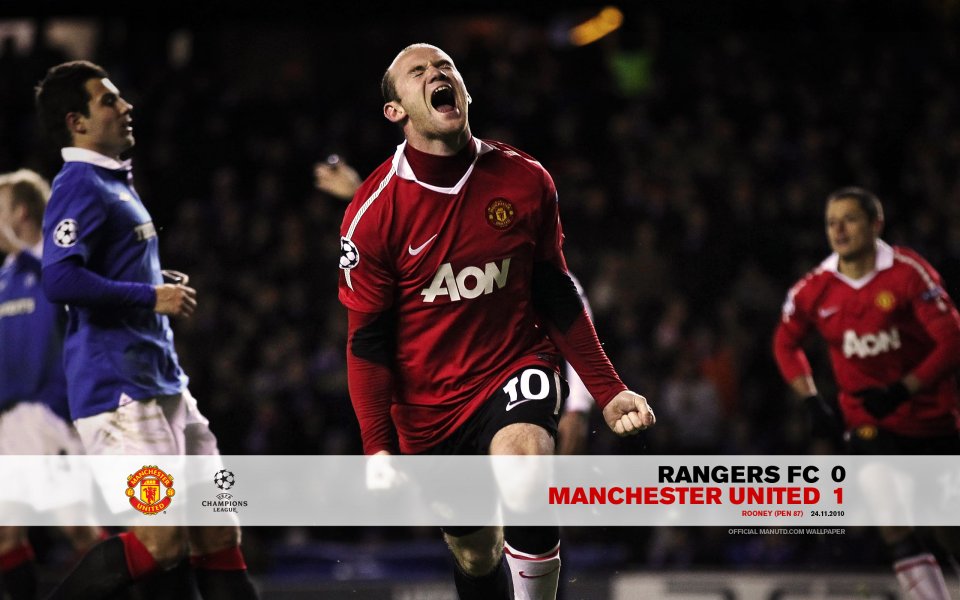 Rangers Fc 0 Manchester United 1 Rooney Goal 2010 Champions League