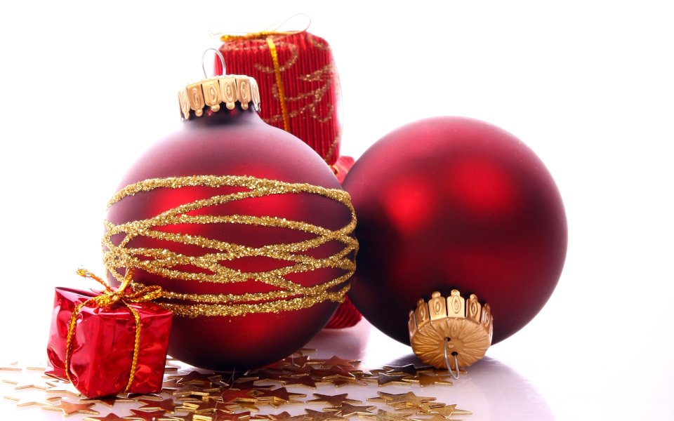 Red Christmas Ornaments Gold Decorations