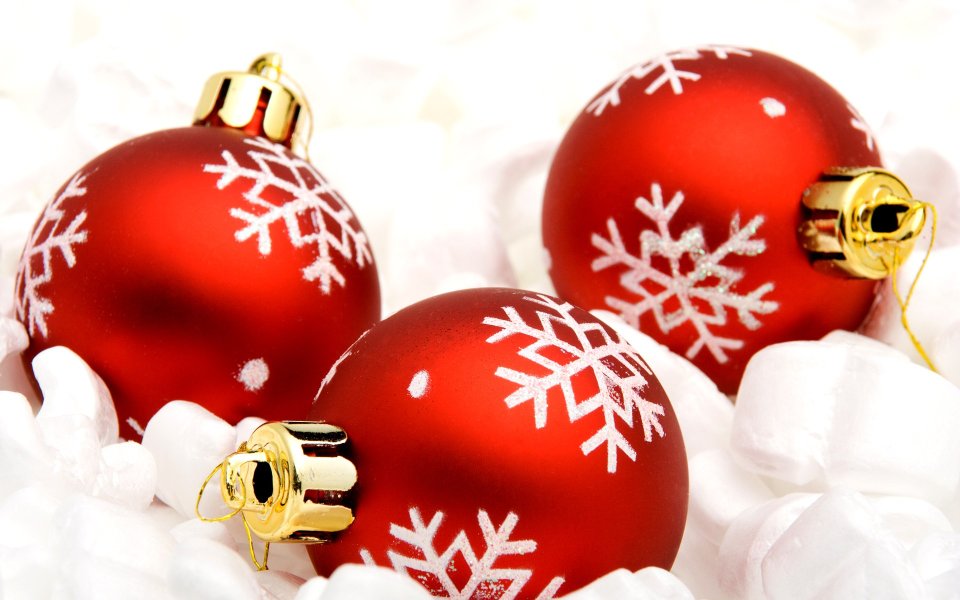 Red Christmas Ball With Snowflake Pattern