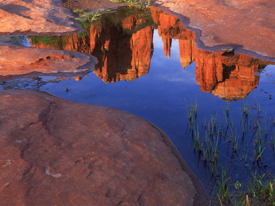 Cathedral Rock Reflection Red Rock Crossing Sedona Arizona