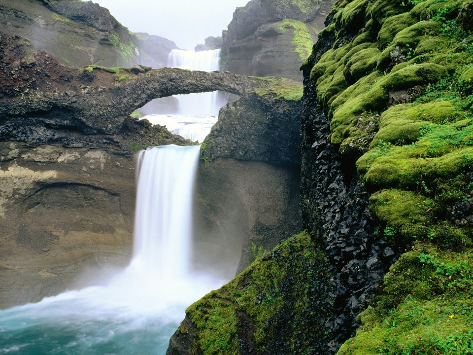 Iceland Skoga Waterfall Natural Stone Arch