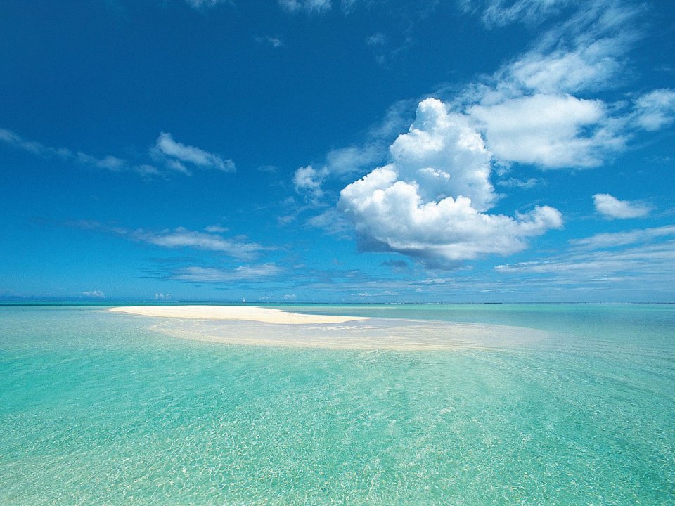 Bora Bora Shallow Waters And White Sand