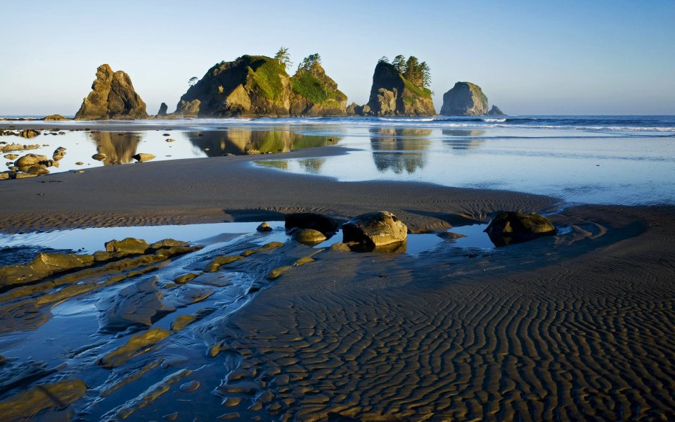 美国华盛顿州奥林匹克国家公园 Shi Shi Beach 海岸风光