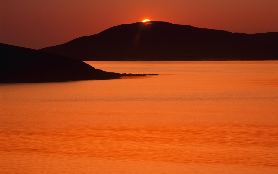 Sunset Over Sound Of Taransay Outer Hebrides