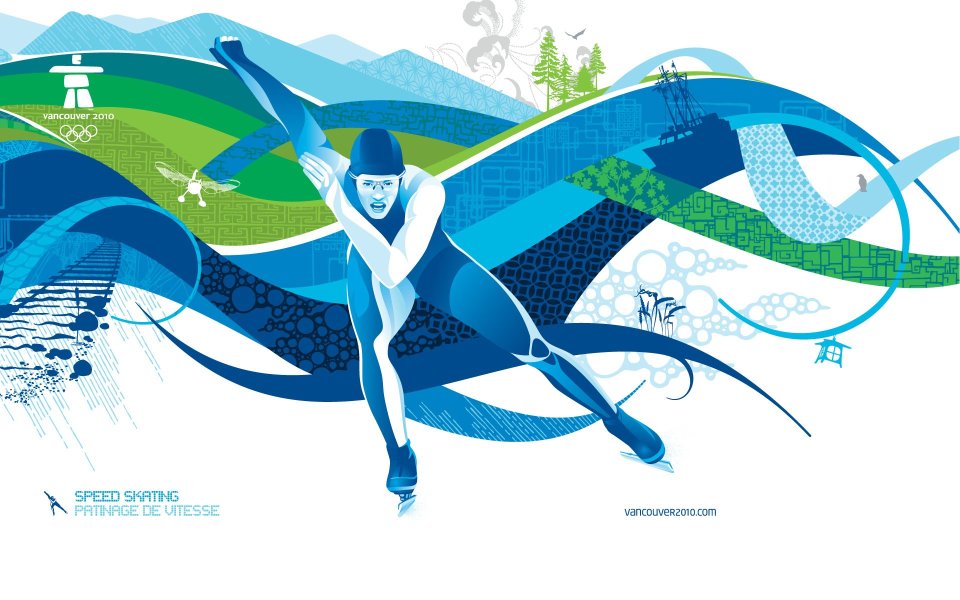 Vancouver 2010 Olympics Speed Skating Official Poster