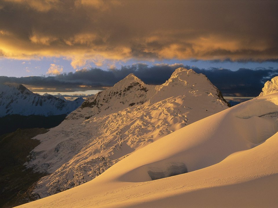 Sunset On Chinchey Massif Cordillera Blanca Peru