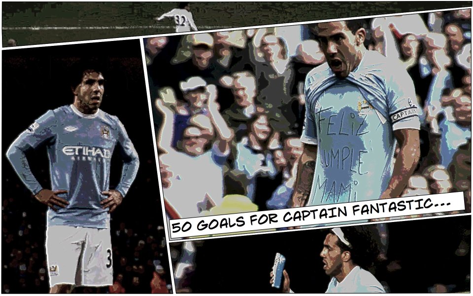 Tevez Man City Classic Football Comic Wallpaper