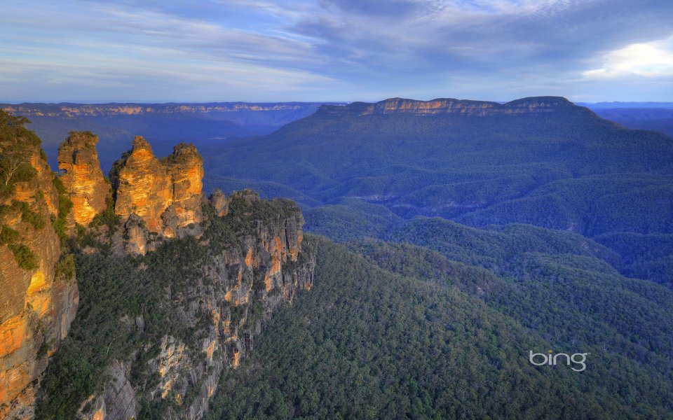 Australia Blue Mountains Three Sisters Peak Sunrise Landscape