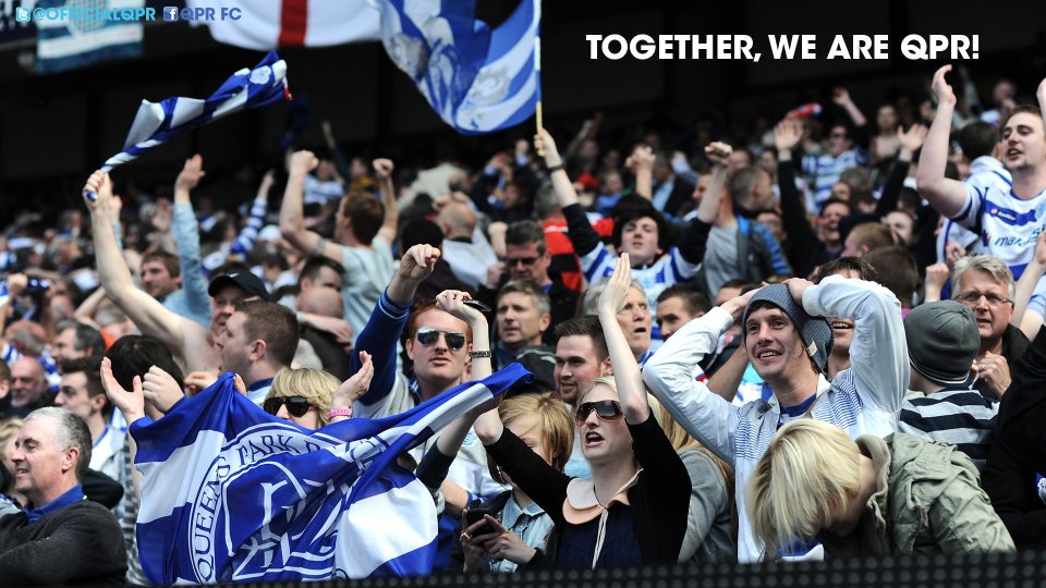QPR Fans Cheering At Stadium