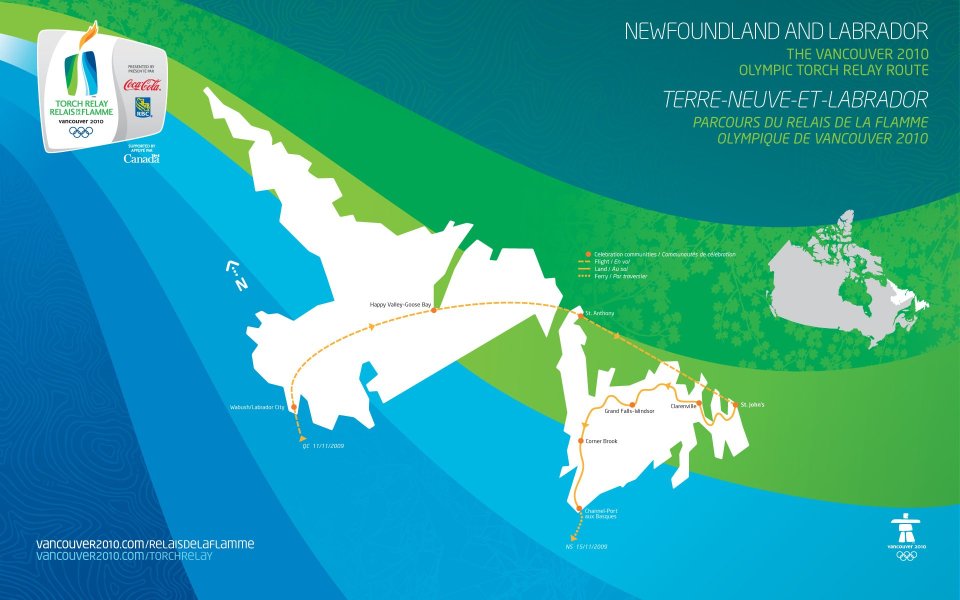 Vancouver 2010 Olympic Torch Route Newfoundland And Labrador
