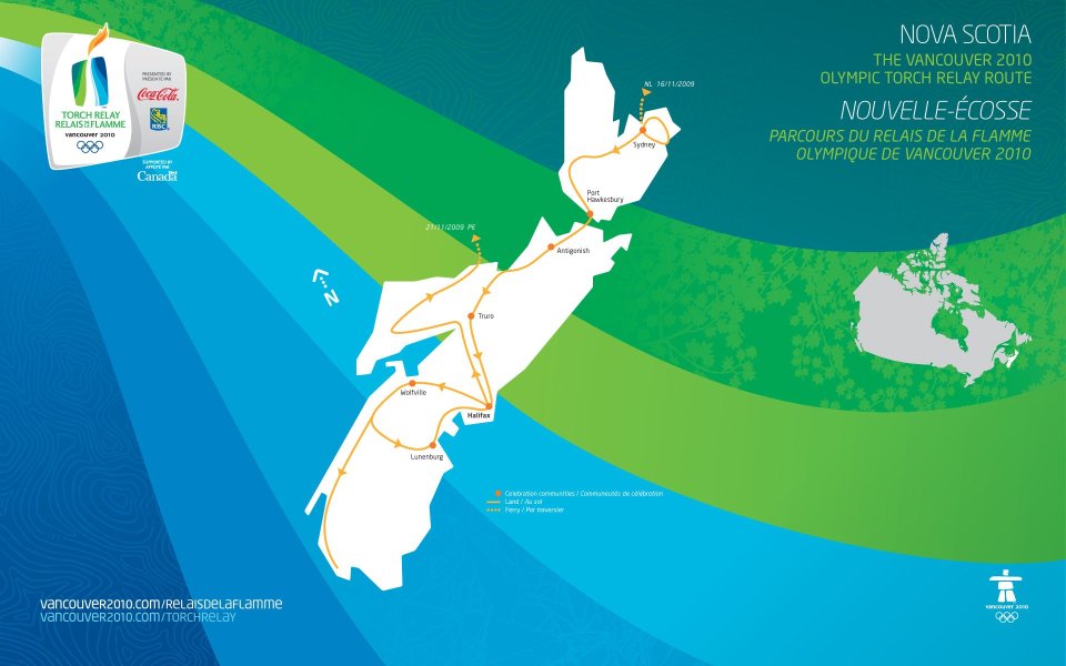 Vancouver 2010 Olympic Torch Relay Route Nova Scotia